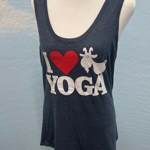I Love Yoga Graphic Tank Top size medium